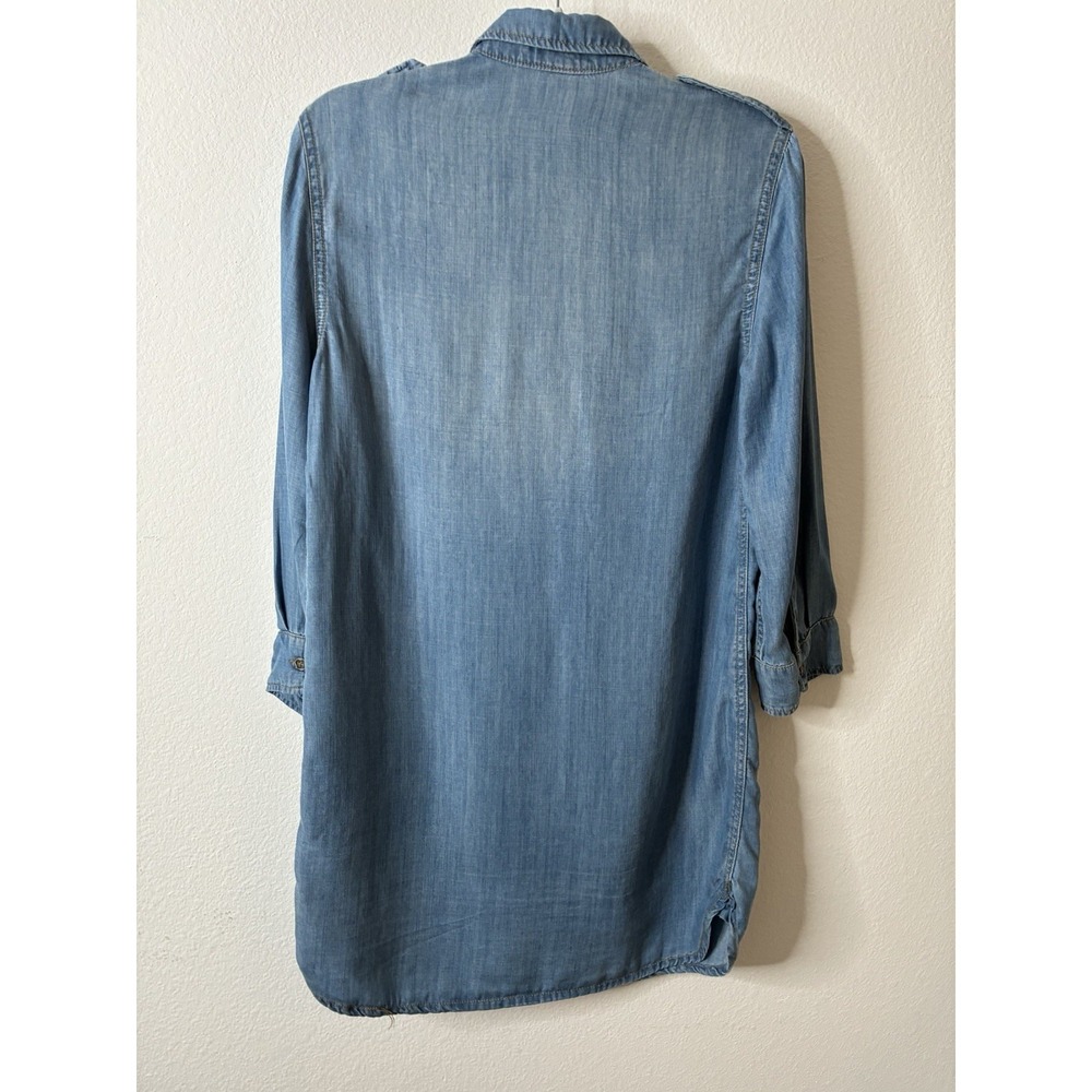 Neiman Marcus Shirt Dress Womens S Blue Denim Long Sleeve Button Up - Picture 3 of 12